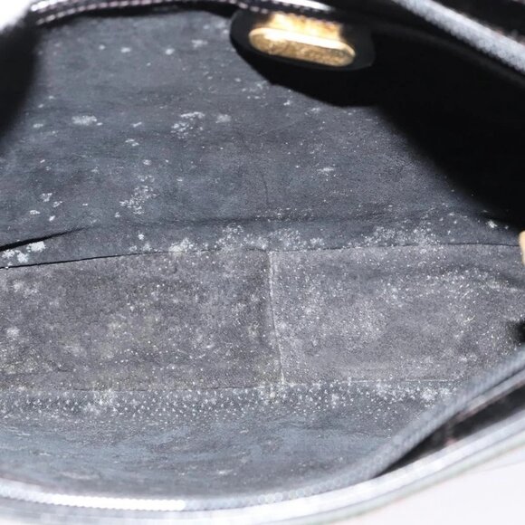 GUCCI Web Sherry Line Shoulder Bag Leather Black Gold 001 406 0552 Auth ep10387 - Picture 10 of 16